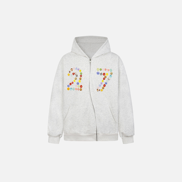 Air Button Zip Hood Sweatshirt alternatif görünüm