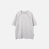 Front view of the gray black Loose Side Zipper T-Shirt in a gray background