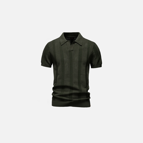 Airflow Multi-Stripe Mesh Collar-Knit T-Shirt alternatif görünüm
