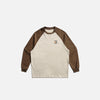Front view of the khaki Campfire Classic T-shirt in a gray background