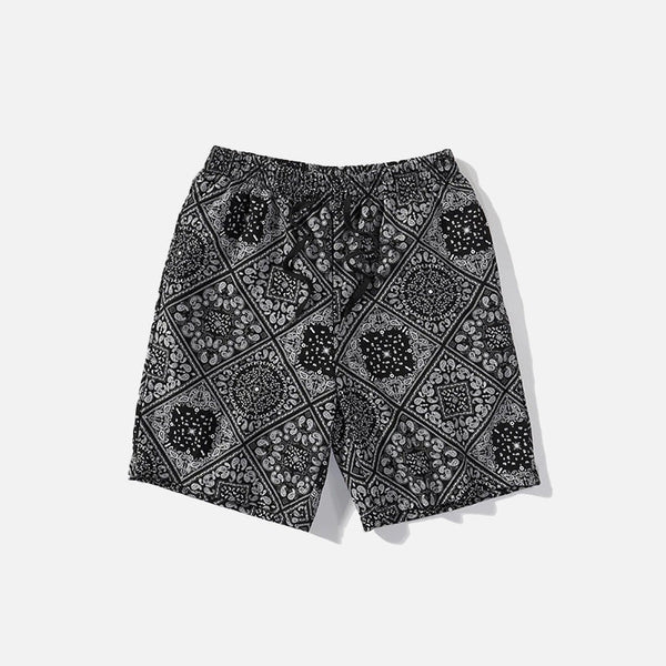 Checkered Comfort Waistband Shorts alternatif görünüm