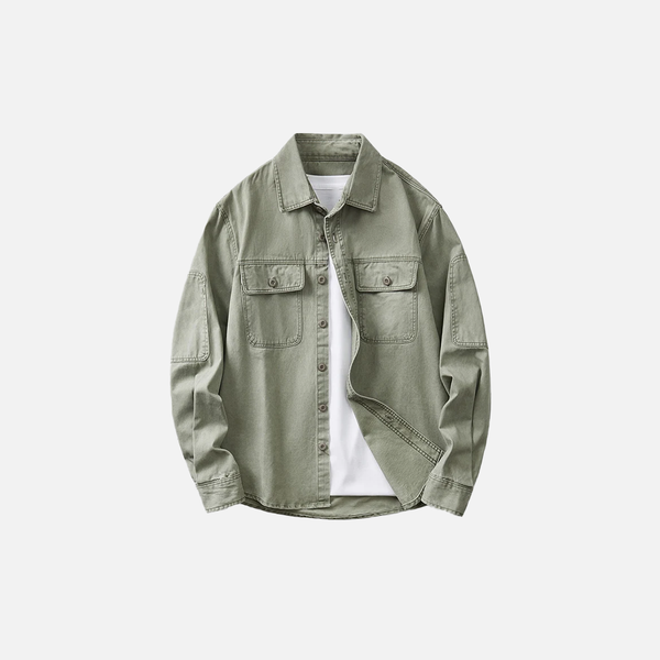 Airy City Weave Casual Long Shirt
