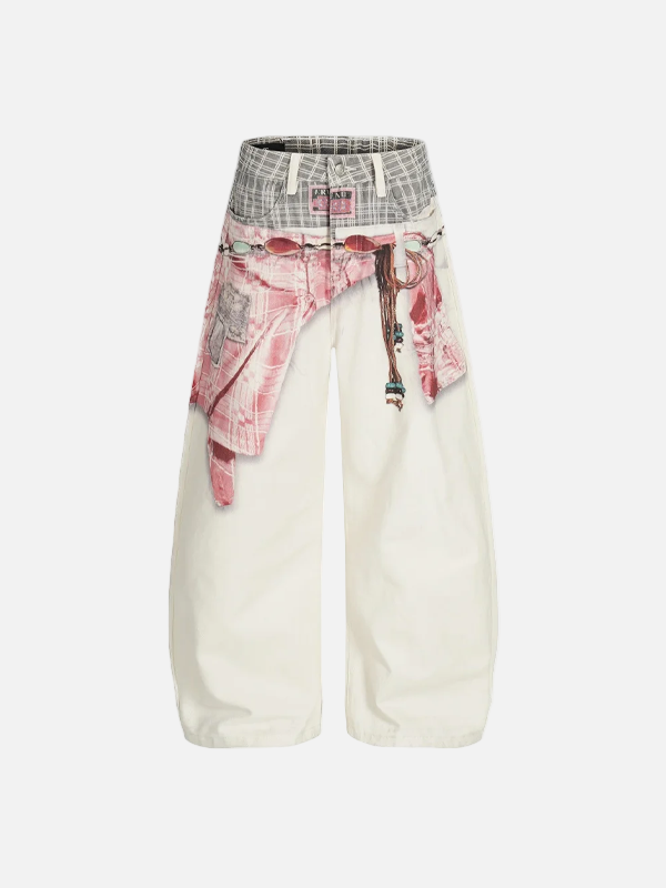 Versatile High Street With Scarf Bell Leg Denim