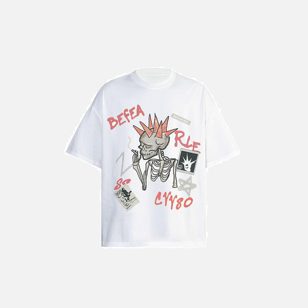 Smoking No-Rules Memento Print T-Shirt alternatif görünüm