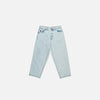 Front view of the light blue Classic Straight-Leg Denim Jeans in a gray background