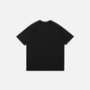 Front view of the black Blank Oversized Solid T-shirt in a gray background 