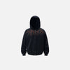 Front view of the black Dream Breaker Zip-Up Hoodie in a gray background