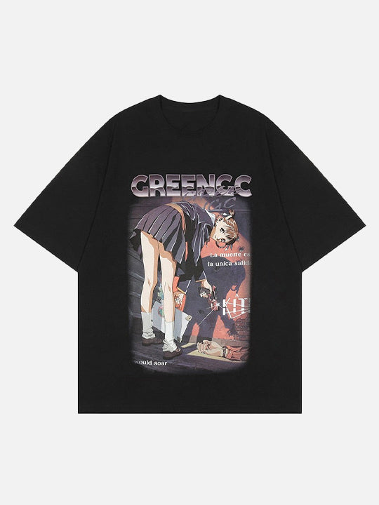 Otaku-Style Killer Girl T-Shirt alternatif görünüm