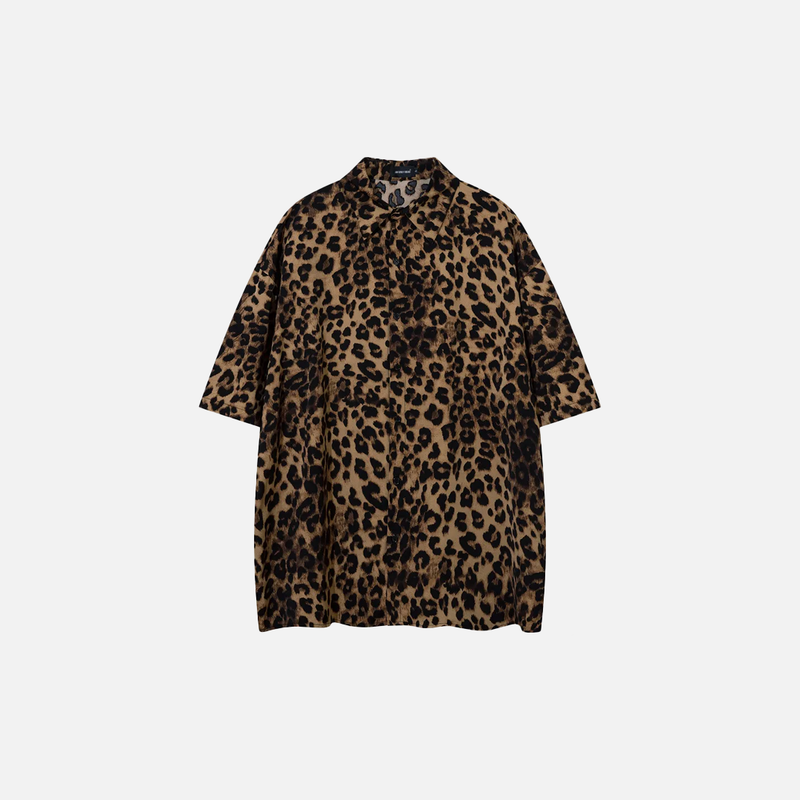 Animal Spot Breezy Lapel Summer Shirt