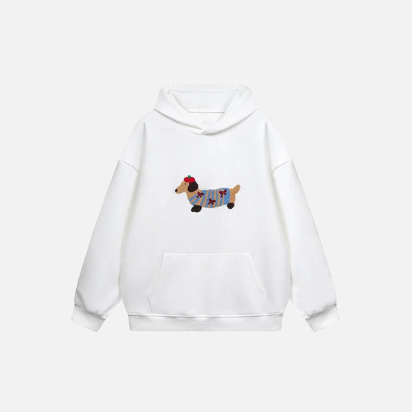 Dachshund Embroidered Sweatshirt alternatif görünüm