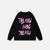 Print Letter Reversed Long Sleeve T-Shirt