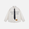 Tie-Neck Embroidered Plaid Heritage Shirt