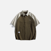 Mixed Panel Street Oversize Short Shirt