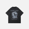 Front view of the black Soulmate Shadow Graphic T-shirt in a gray background