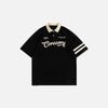 Spliced Sport-Collar Throwback T-Shirt