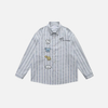 Hound Embroidery Stripe Long Sleeve Top