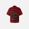 Gothic Red Plaid Sturdy Short Shirt