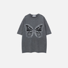 Women Metamorphosis Patch Wide-Body Cute Distress-Washed T-Shirt