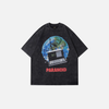 Revival Aged Artwork Print Big-Silhouette T-Shirt