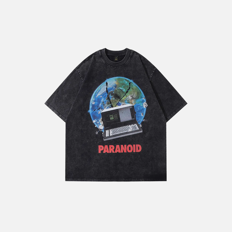 Revival Aged Artwork Print Big-Silhouette T-Shirt
