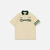 Spliced Sport-Collar Throwback T-Shirt