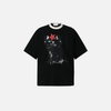 Perfect Fit Black Constellation Visual Whisker Print Cotton T-Shirt