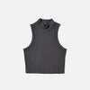 Sleeveless Neck High Crop Top