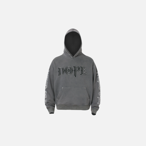 2000s Dark Rivet Printed Casual Sweatshirt alternatif görünüm