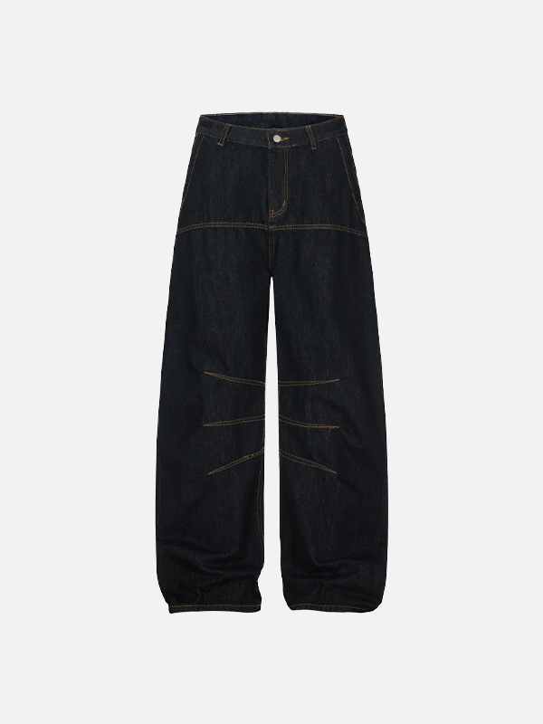 Metro Spliced Bell Leg Relaxed Denim