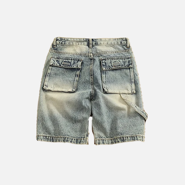 Blown Out Cargo Denim Shorts alternatif görünüm