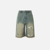 Quilt Fade Casual Denim Shorts
