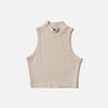 Sleeveless Neck High Crop Top