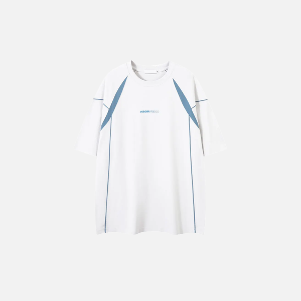 Print Checkered-Flag Print Fragment Oversized Cotton T-Shirt alternatif görünüm