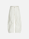 2000s Chic Slim Fit White Faded Denim