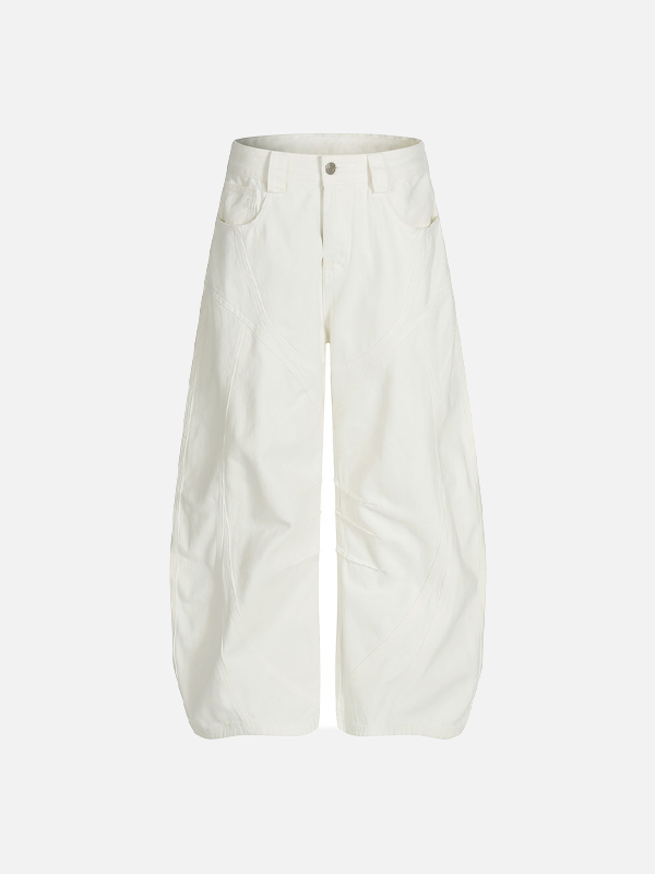 2000s Chic Slim Fit White Faded Denim
