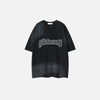 Fashionable Grit-Style Stitch-Craft Patch Irregular T-Shirt