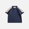 Freedom-State Style Old School Color Block Sport-Collar Off-Duty T-Shirt