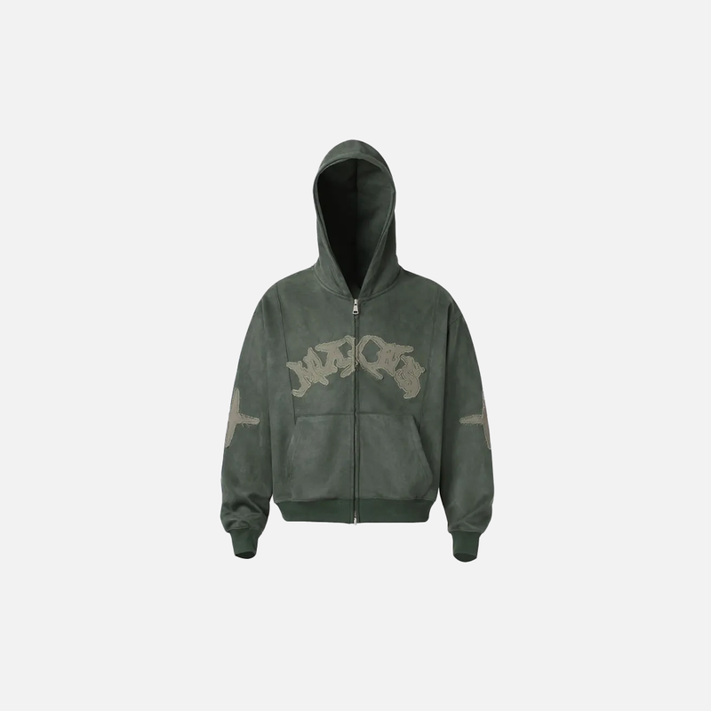 Fitted Stitch Zip Hood Sweatshirt