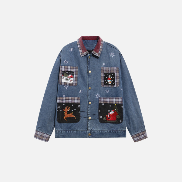 Embroidered Rebel Cartoon Denim Jacket