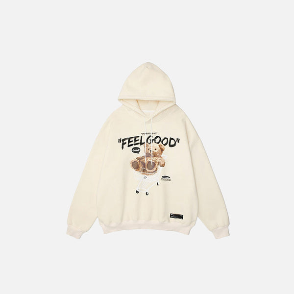 Feel-Good Bear Print Sweatshirt alternatif görünüm