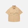 Waffle Knit Retro Lapel Short Shirt