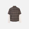 Layered Look Plaid Button-Front Shirt