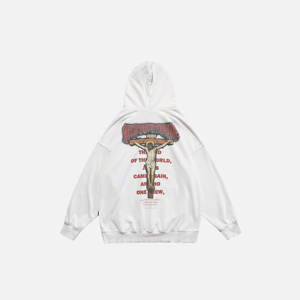 Crucifix Faded Sweatshirt alternatif görünüm