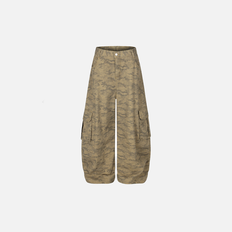 Metro Dark Rebel Woodland Field Bell Leg Denim