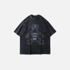 City-Block Renegade Cubs-Print Designed Print Faded-Wash Wide-Body T-Shirt