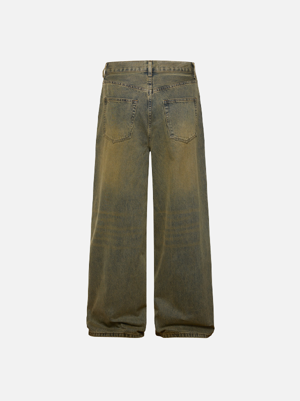 Heritage Yellow Dyed Old Washable Denim alternatif görünüm