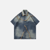 Sun-Washed Denim Patch Short Sleeve Shirt