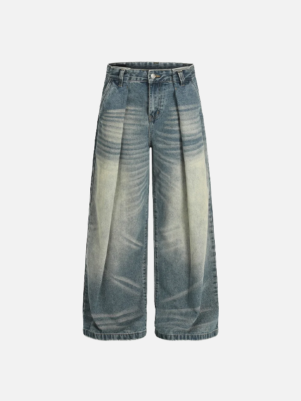 Heritage Faded Torn Bell Leg Denim