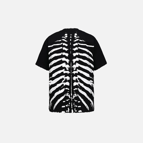Darkwave Halo-Print Memento Skeleton Artwork Illustrated T-Shirt alternatif görünüm