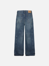 Irregular Faded Spliced Rinse Bell Leg Denim
